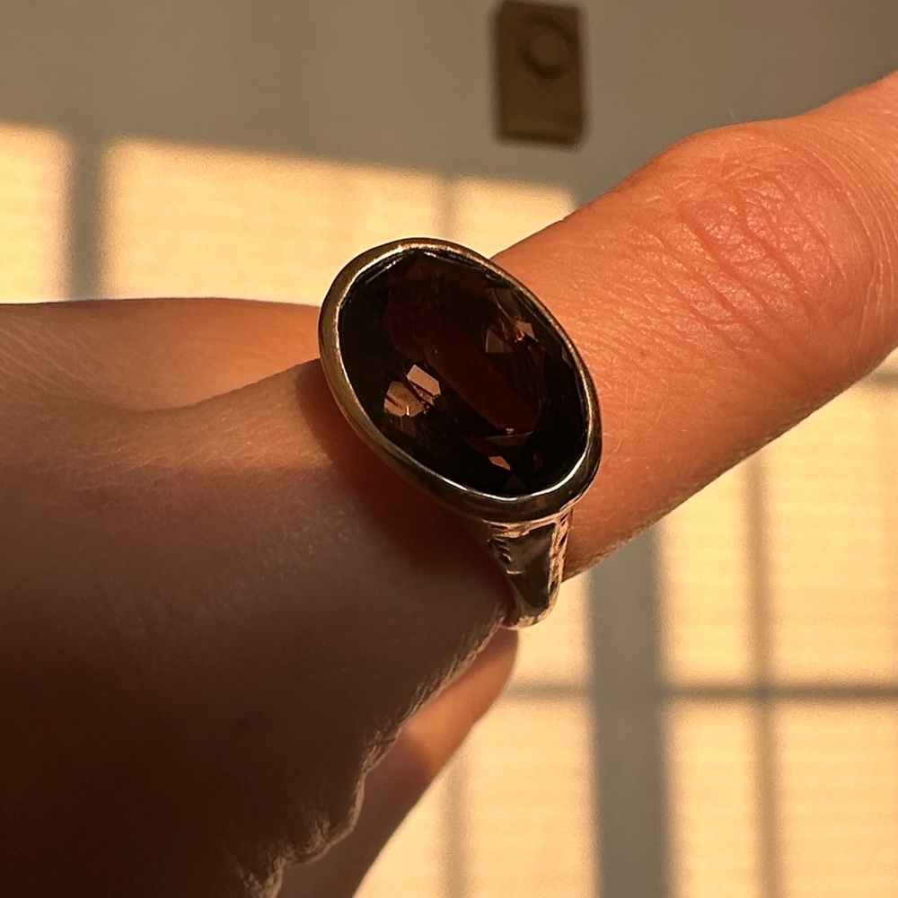 Catori Smokey Quartz Signet Ring